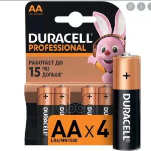 DURACELL Батарейки комплект 4 шт, DURACELL Basic, AA (LR06, 15А), алкалиновые, пальчиковые, блистер, MN 1500 АА LR6