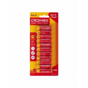 Батарейки солевые «пальчиковые» комплект 10+1 шт, CROMEX Super Heavy Duty, AA (R6,15A), блистер, 456256