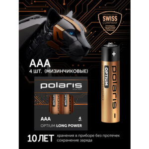Батарейки щелочные (мизинчиковые) Polaris PB ААA (4шт) OPTIUM 1.5 В, 1200 mAh