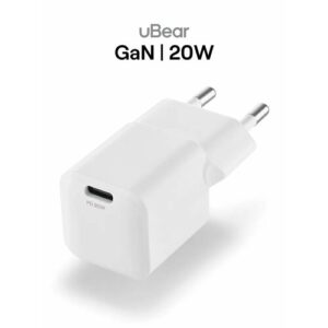 Зарядное устройство uBear Pulse, GaN, 20 Вт, белый (WC09WHPD20-C)