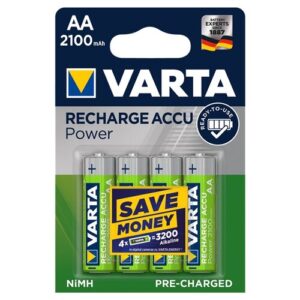Аккумулятор Ni-Mh 2100 мА·ч 1.2 В VARTA Recharge Accu Power 2100 AA, 4 шт.