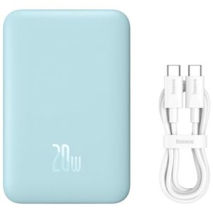 Портативный аккумулятор Baseus Magnetic Mini Wireless Fast Charge (PPCX030003), 10000mAh, 20W, голубой