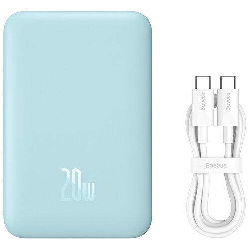 Портативный аккумулятор Baseus Magnetic Mini Wireless Fast Charge (PPCX030003), 10000mAh, 20W, голубой