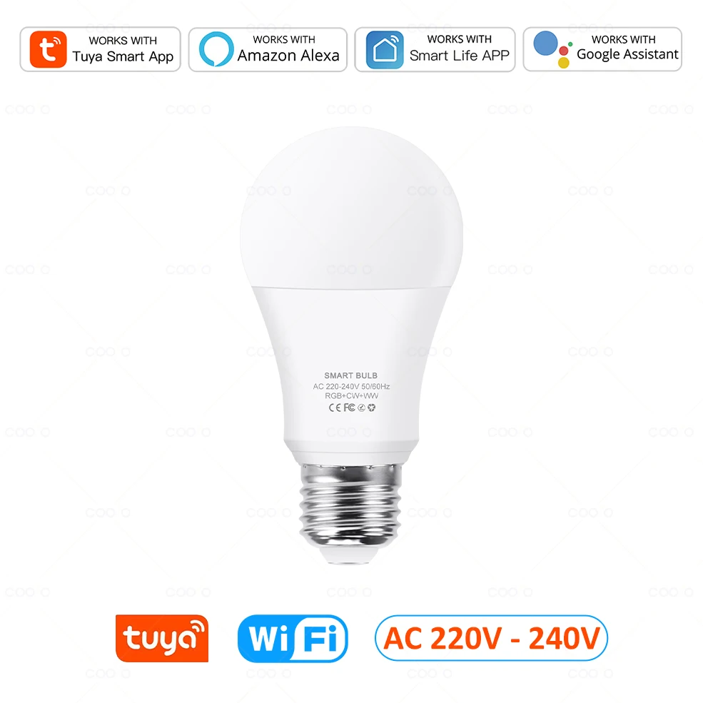 Умная лампа E27 15 Вт с Wi-Fi и подсветкой RGB